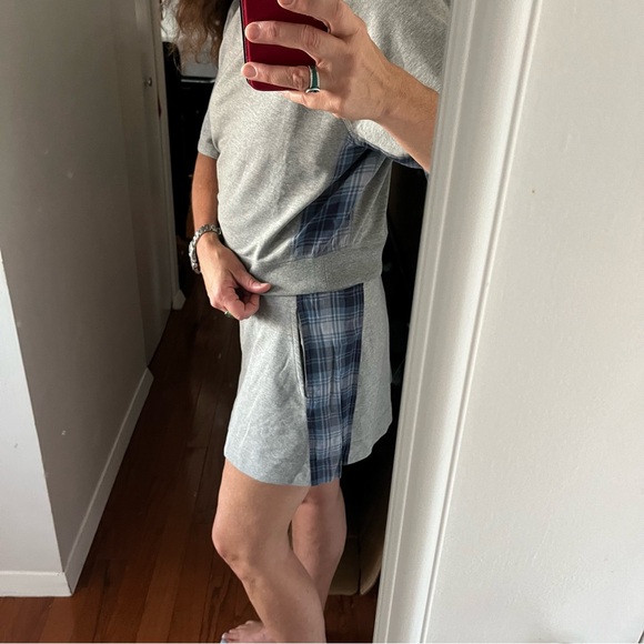 Sundays Becca skort Sienna s/s sweatshirt set grey blue Plaid trim size Medium - Picture 4 of 16